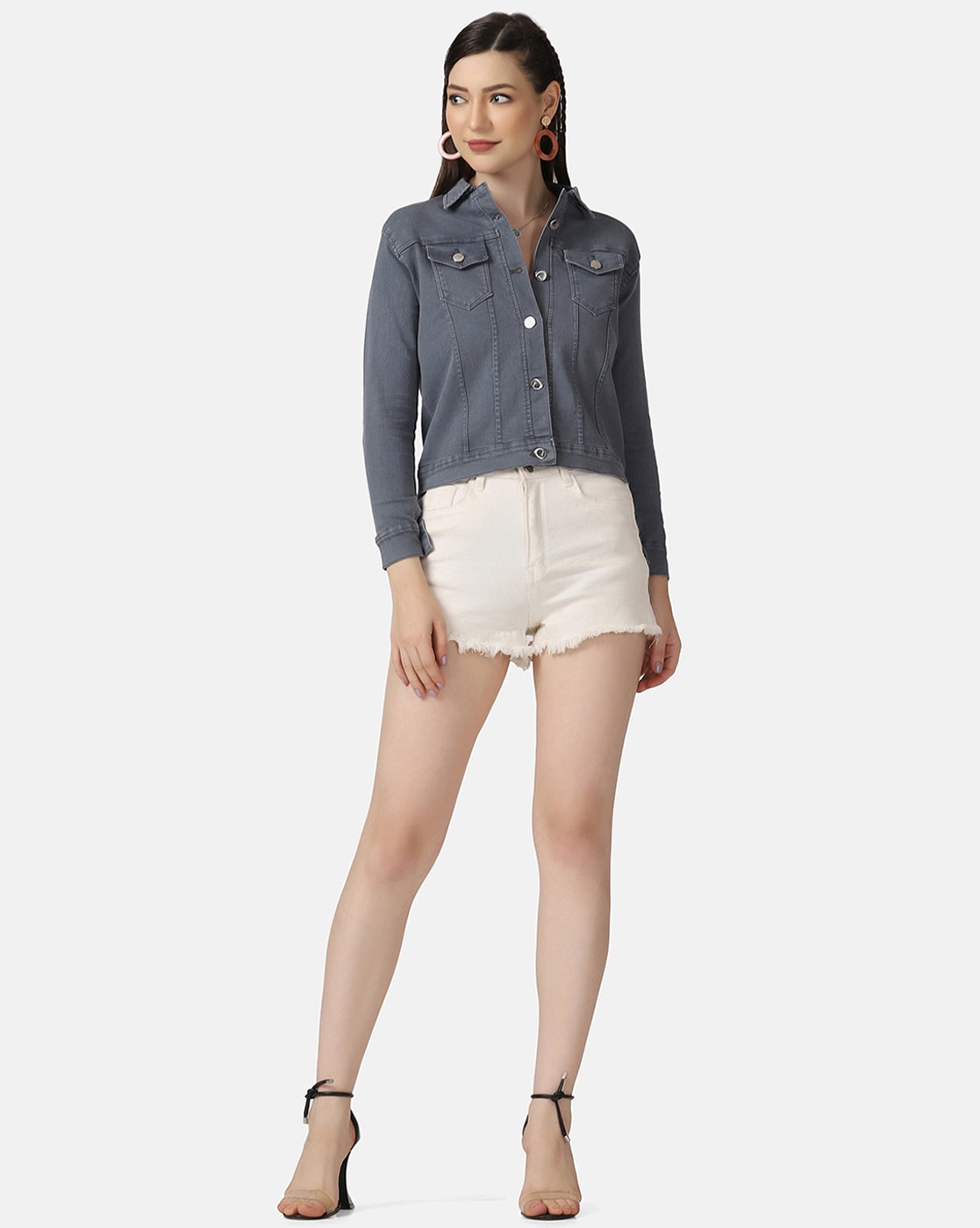 Women’s Grey Denim Jacket – Sleek, Versatile, and Timeless