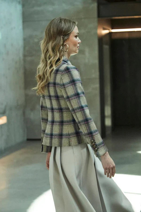 Ace Two Button Checked Women Blazer