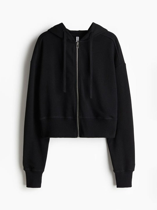 Short Zip-Through Hoodie for Women – Cropped Lightweight Zip-Up Hoodie, Breathable & Travel-Ready | DENIMS