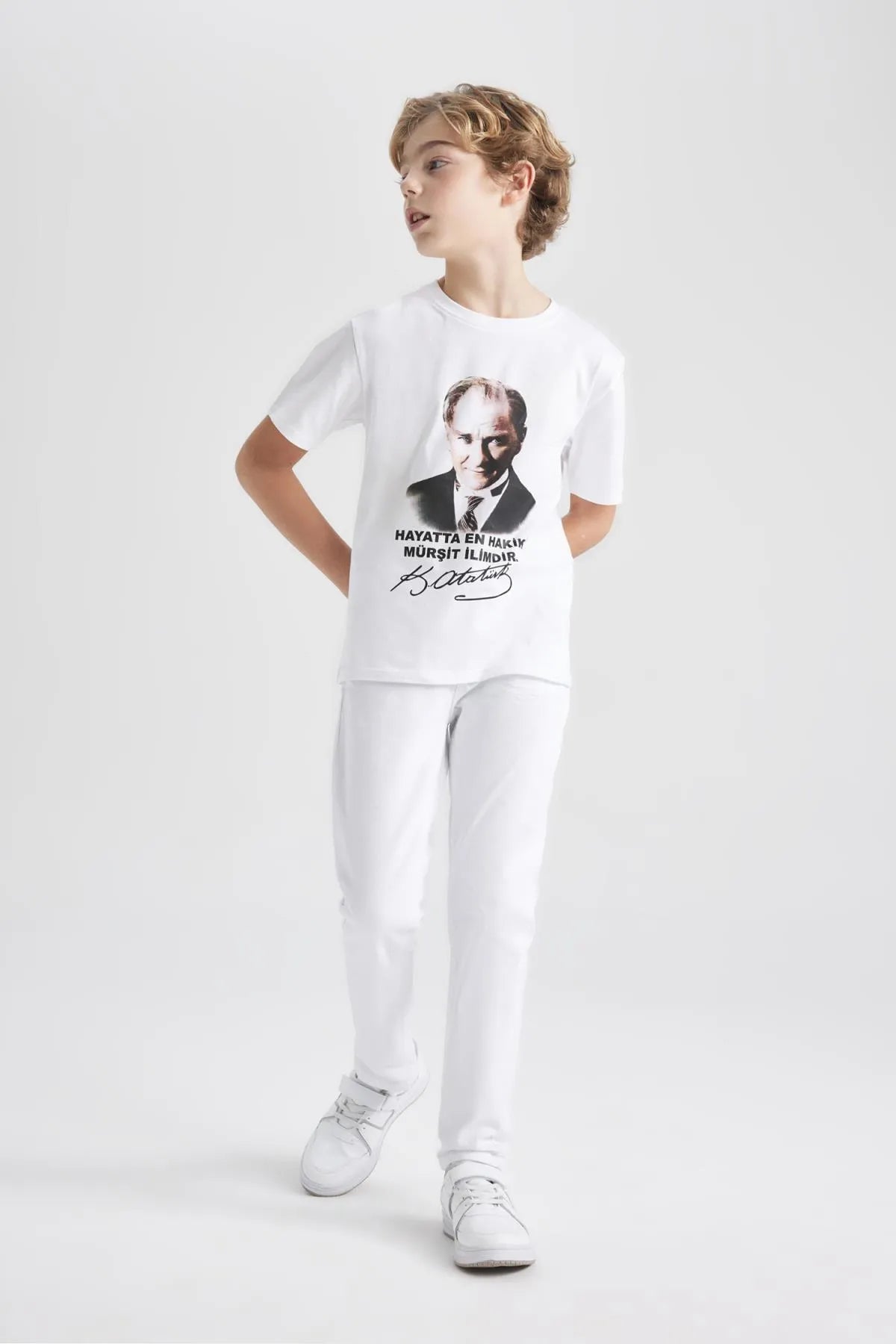 Straight Fit Straight Leg White Jean Trousers For Boy's