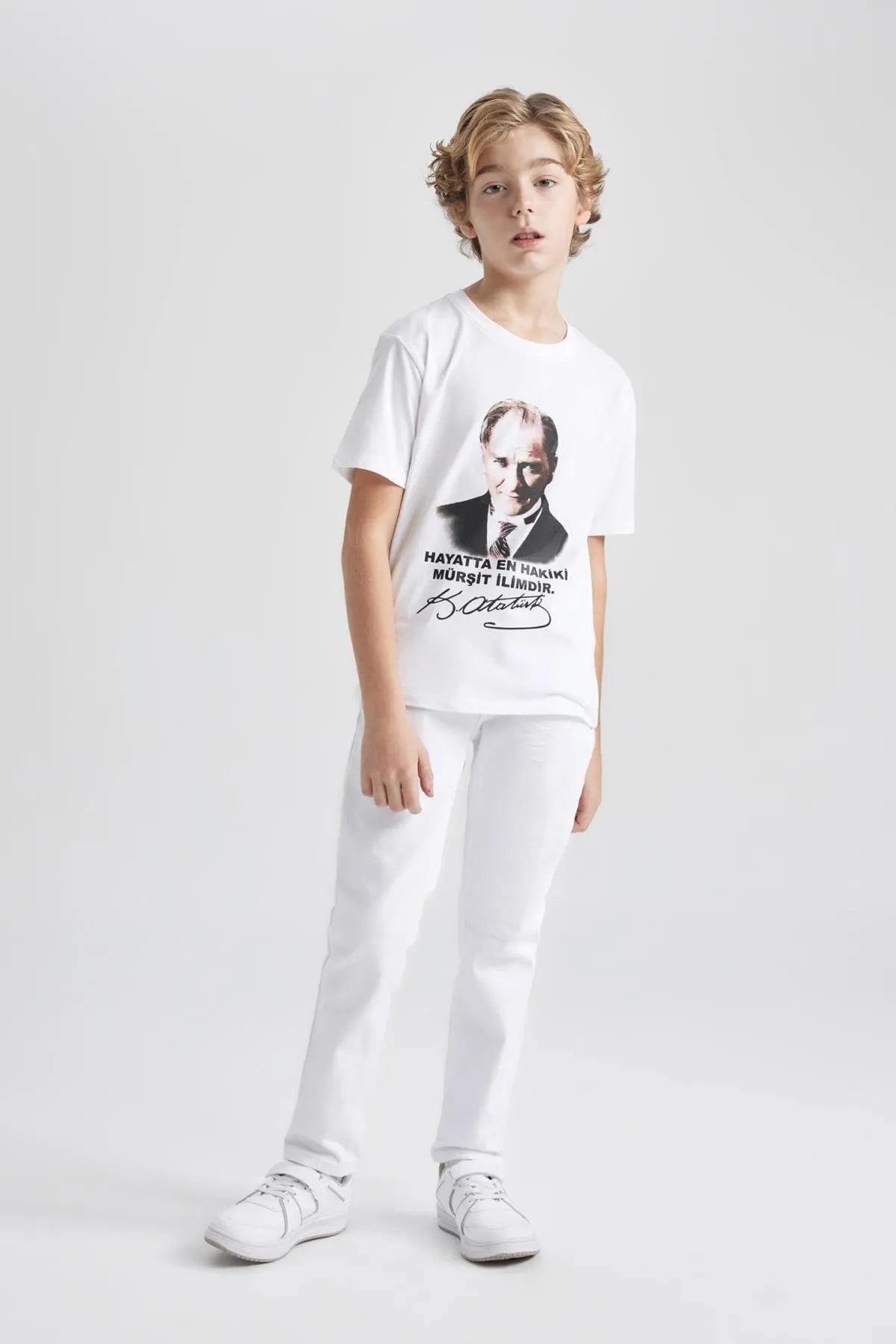 Straight Fit Straight Leg White Jean Trousers For Boy's