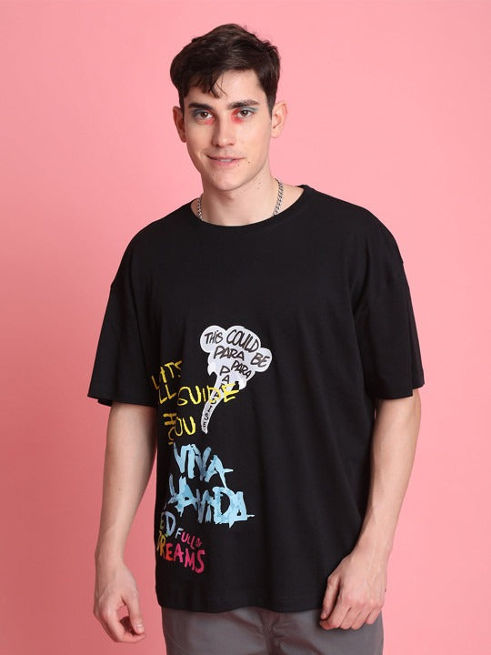 Unisex Printed Extended Sleeves Oversized T-Shirt – Trendy Streetwear Cotton Outfit in Pakistan | DENIMS