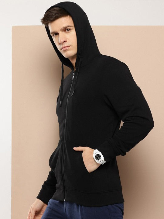 Men Black Relaxed Fit Hoodie – Comfortable Cotton Sweatshirt for Everyday Wear in Pakistan | DENIMS