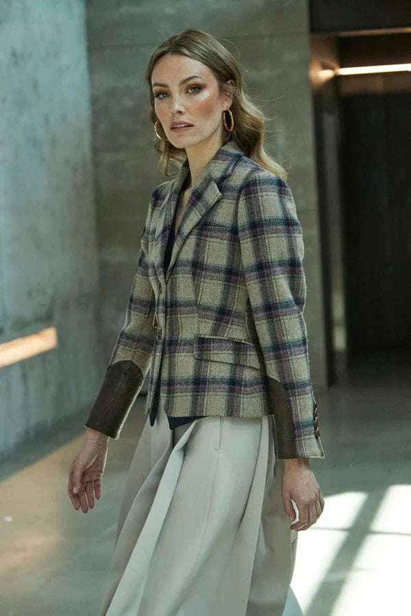 Ace Two Button Checked Women Blazer