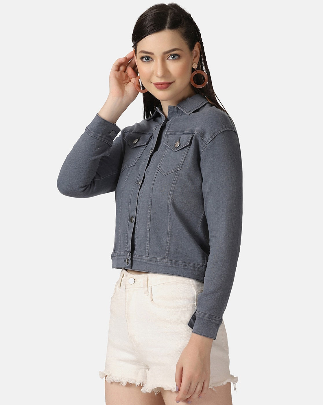 Women’s Grey Denim Jacket – Sleek, Versatile, and Timeless