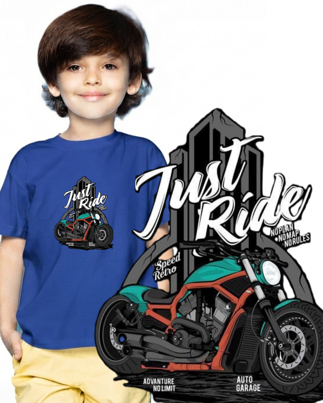 Chopper Bike Printed Kids T-shirt