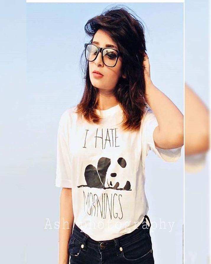 White I Hate Mornings Cotton Printed T-Shirt For Women