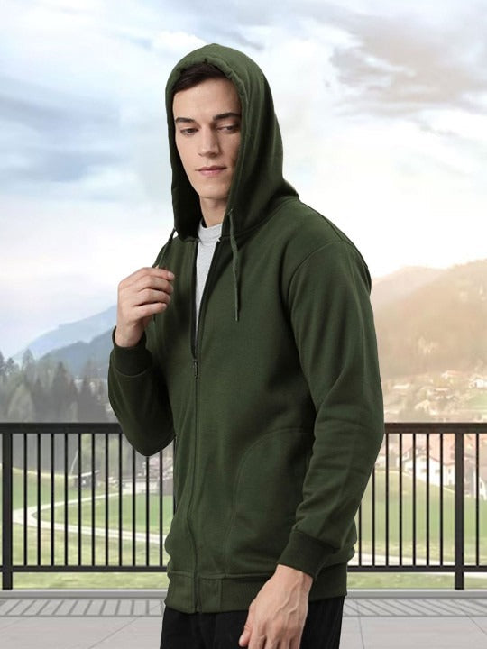 Men Hooded Front-Open Sweatshirt – Stylish Zip-Up Hoodies for Men in Pakistan | DENIMS