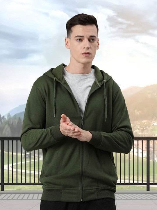 Men Hooded Front-Open Sweatshirt – Stylish Zip-Up Hoodies for Men in Pakistan | DENIMS