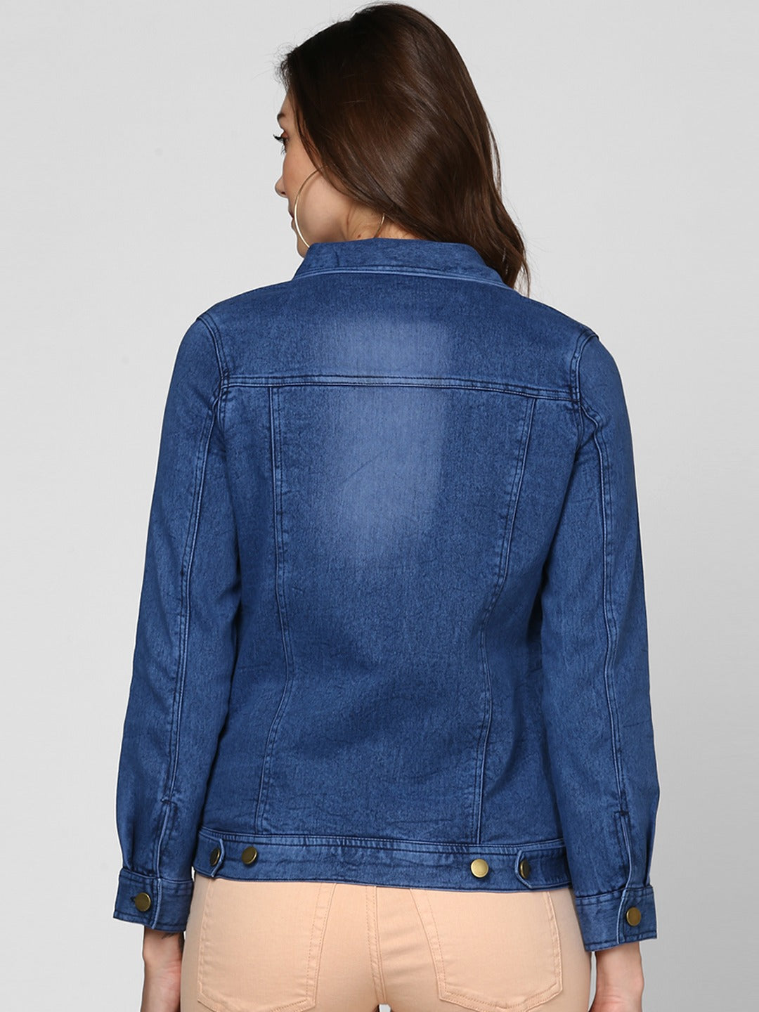 Women Blue Solid Jacket