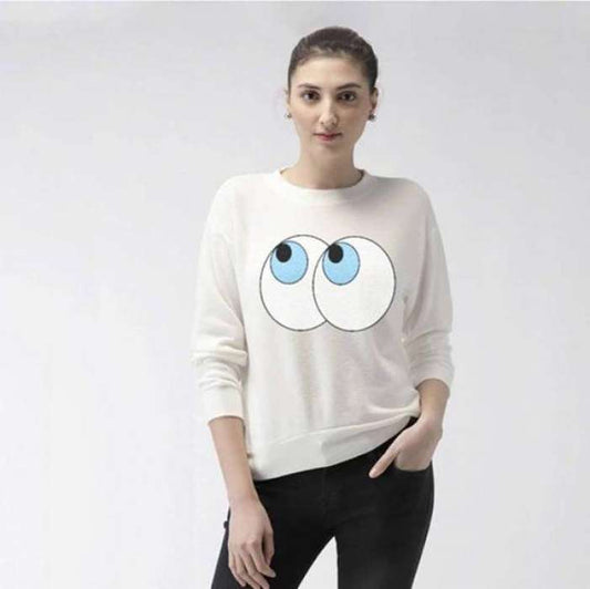 White Eyes Print Sweat Shirt SS 96
