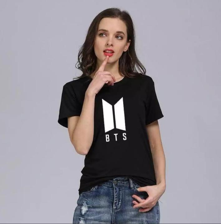 Trendy Spot Summer Fashion Black BTS Half Sleeves Printed T-shirt