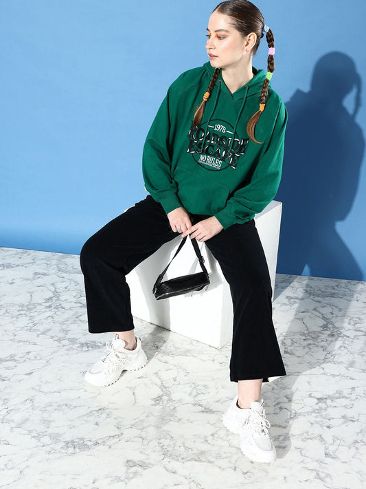 The Life Co. Embroidered Hooded Olive Green Hoodie for Women – Stylish Winter Wear in Pakistan | DENIMS