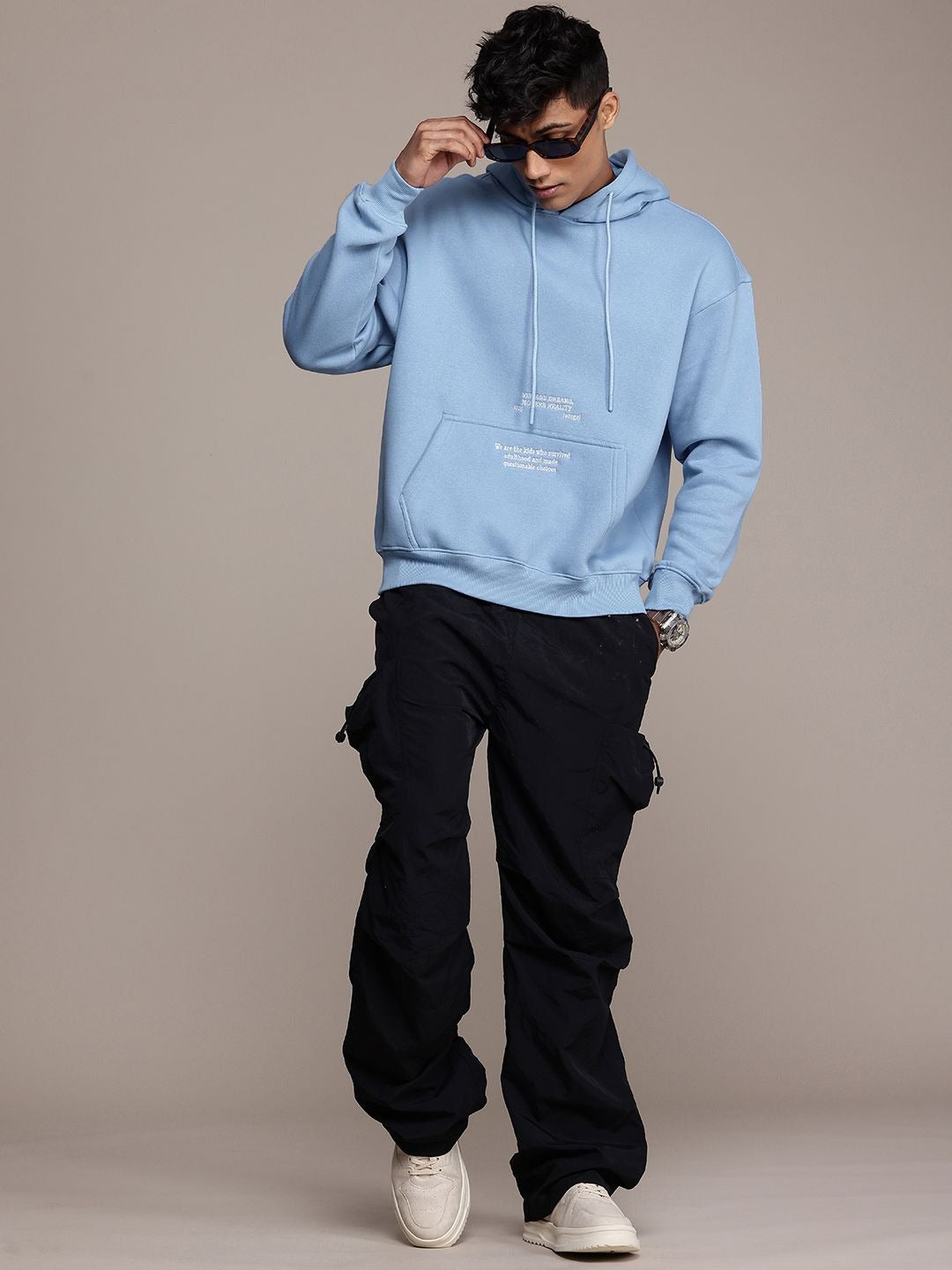 Typography Embroidery Hooded Pullover Sweatshirt for Men – Trendy Cotton Hoodie in Pakistan | DENIMS