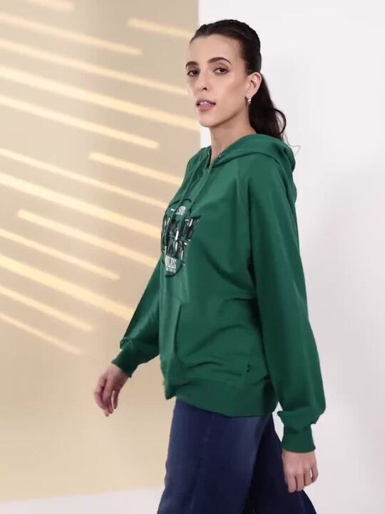 The Life Co. Embroidered Hooded Olive Green Hoodie for Women – Stylish Winter Wear in Pakistan | DENIMS
