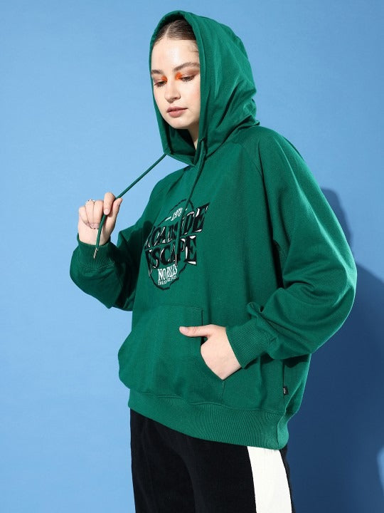 The Life Co. Embroidered Hooded Olive Green Hoodie for Women – Stylish Winter Wear in Pakistan | DENIMS