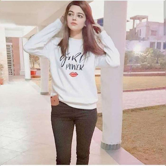 White Power New Printed Sweatshirt For Women