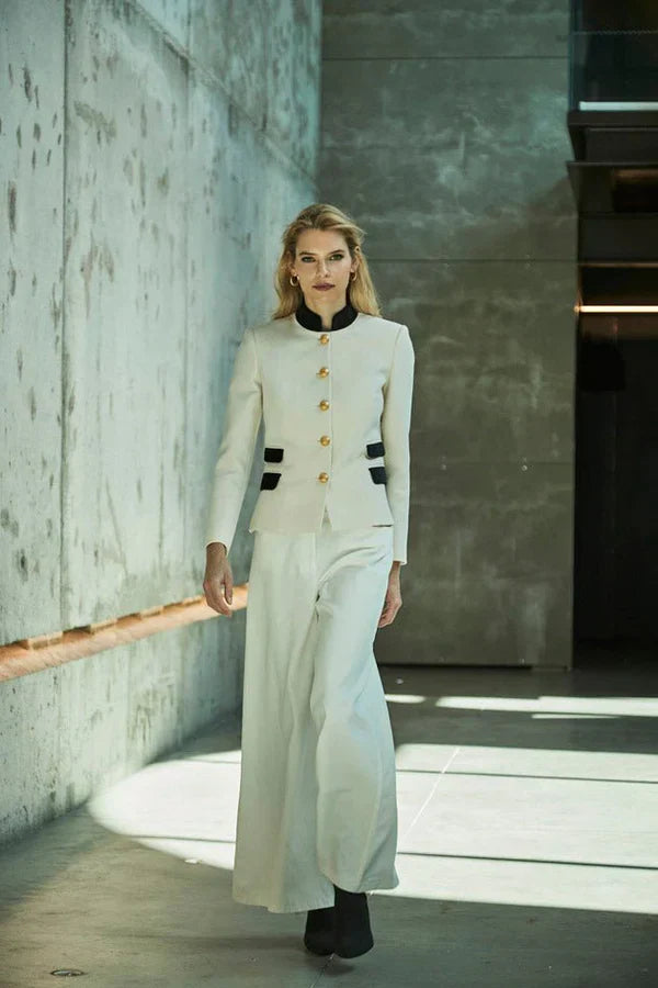 Ace White Blazer with Double Pocket