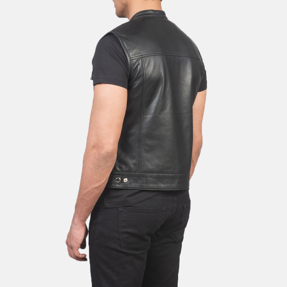 Moto Black Premium Leather Vest