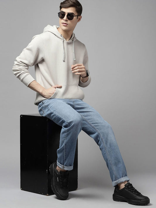 Men Solid Hooded Sweatshirt – Cotton Fleece Pullover Hoodie for Men in Pakistan | DENIMS