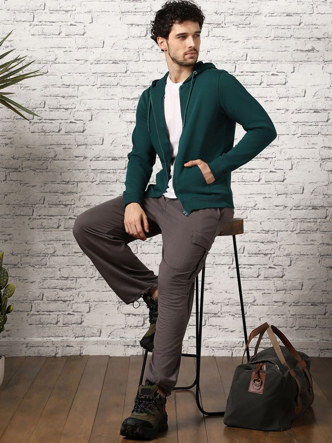 Men Zipper Hooded Sweatshirt – Cotton Fleece Full-Zip Hoodie for Men in Pakistan | DENIMS