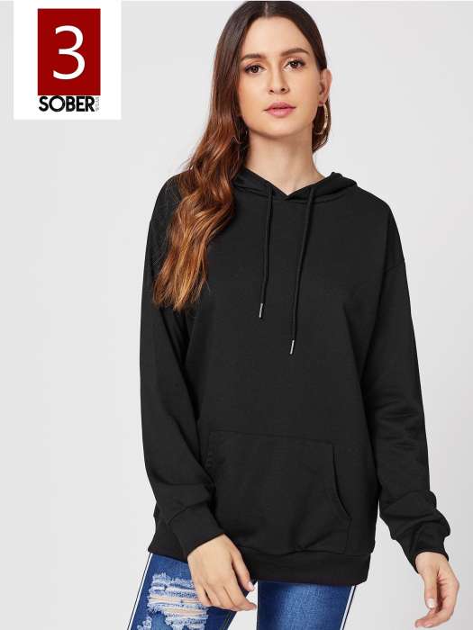 HB INDUSTRIES Wear Fleece Cotton Hoodie For Women Black 961