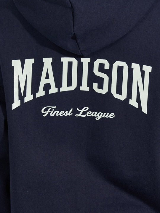 Women Typography Printed Oversized Fit Longline Hoodie – Trendy Streetwear Style in Pakistan | DENIMS