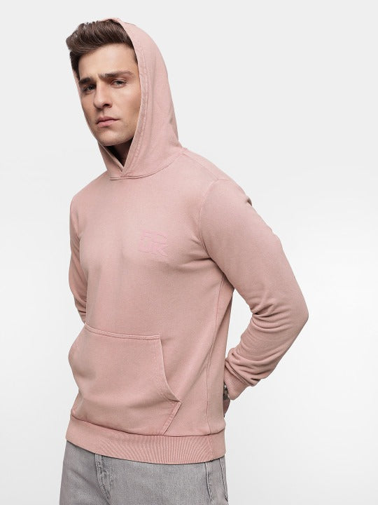 Men Solid Hooded Sweatshirt with Brand Logo – Stylish Cotton Pullover for Men in Pakistan | DENIMS