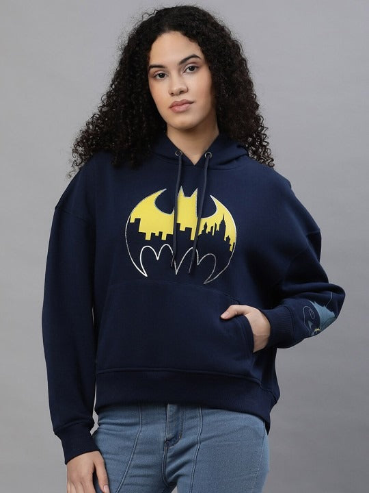 Batman Printed Cotton Hoodie – Drop Shoulder Sleeves Hooded Sweatshirt for Women & Men in Pakistan | DENIMS
