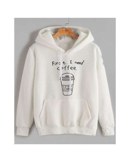 white first i need coffee hoodie for women export quality