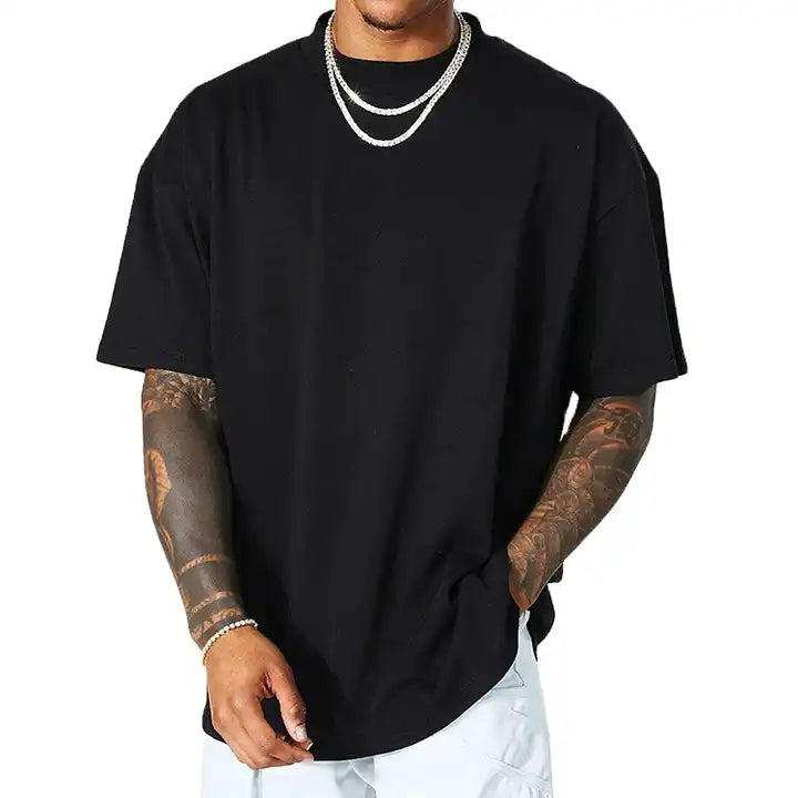Black Drop Shoulder T-shirt for men's