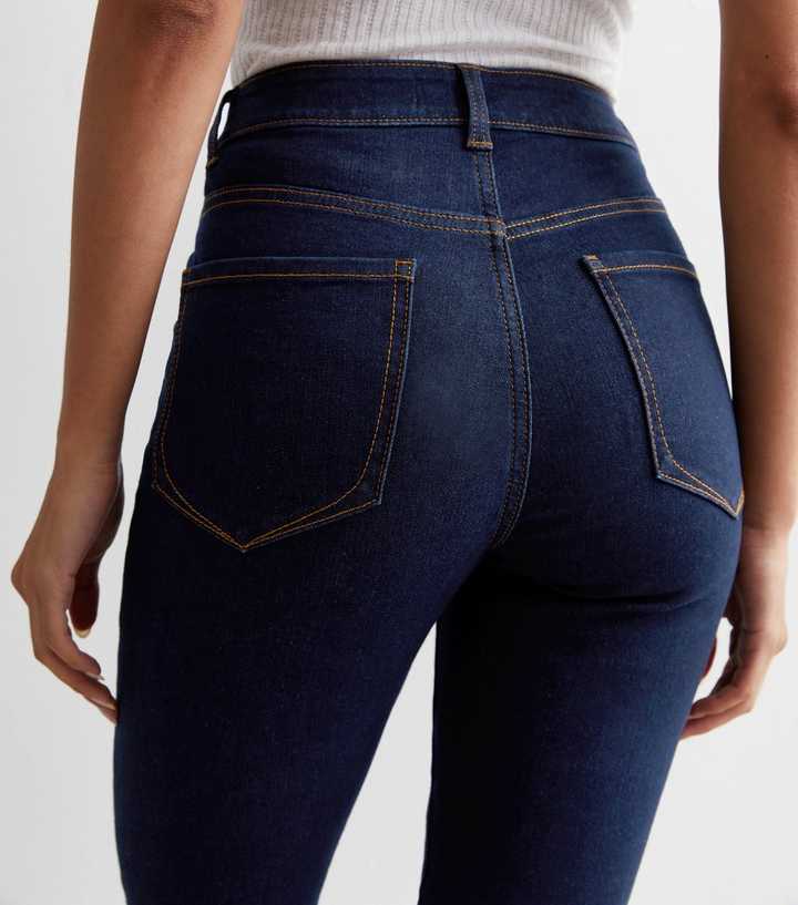 Blue Mid Rise Skinny Jeans - DENIMS 