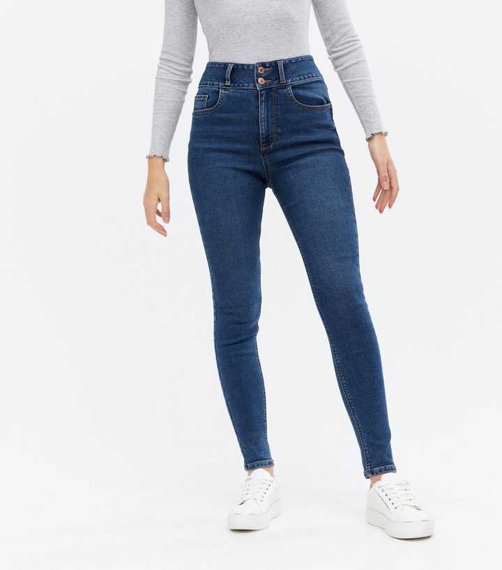 Blue Rinse Wash Lift & Shape High Waist Yazmin Skinny Jeans - DENIMS 
