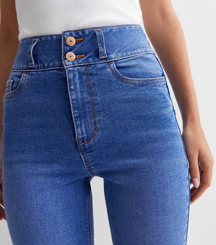 Bright Blue Lift & Shape High Waist Skinny Jeans - DENIMS 