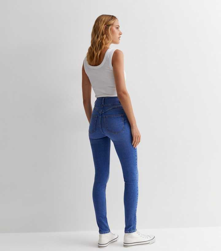 Bright Blue Lift & Shape High Waist Skinny Jeans - DENIMS 