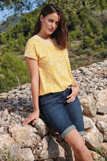 Denim Knee Shorts By Ace For Women - DENIMS 