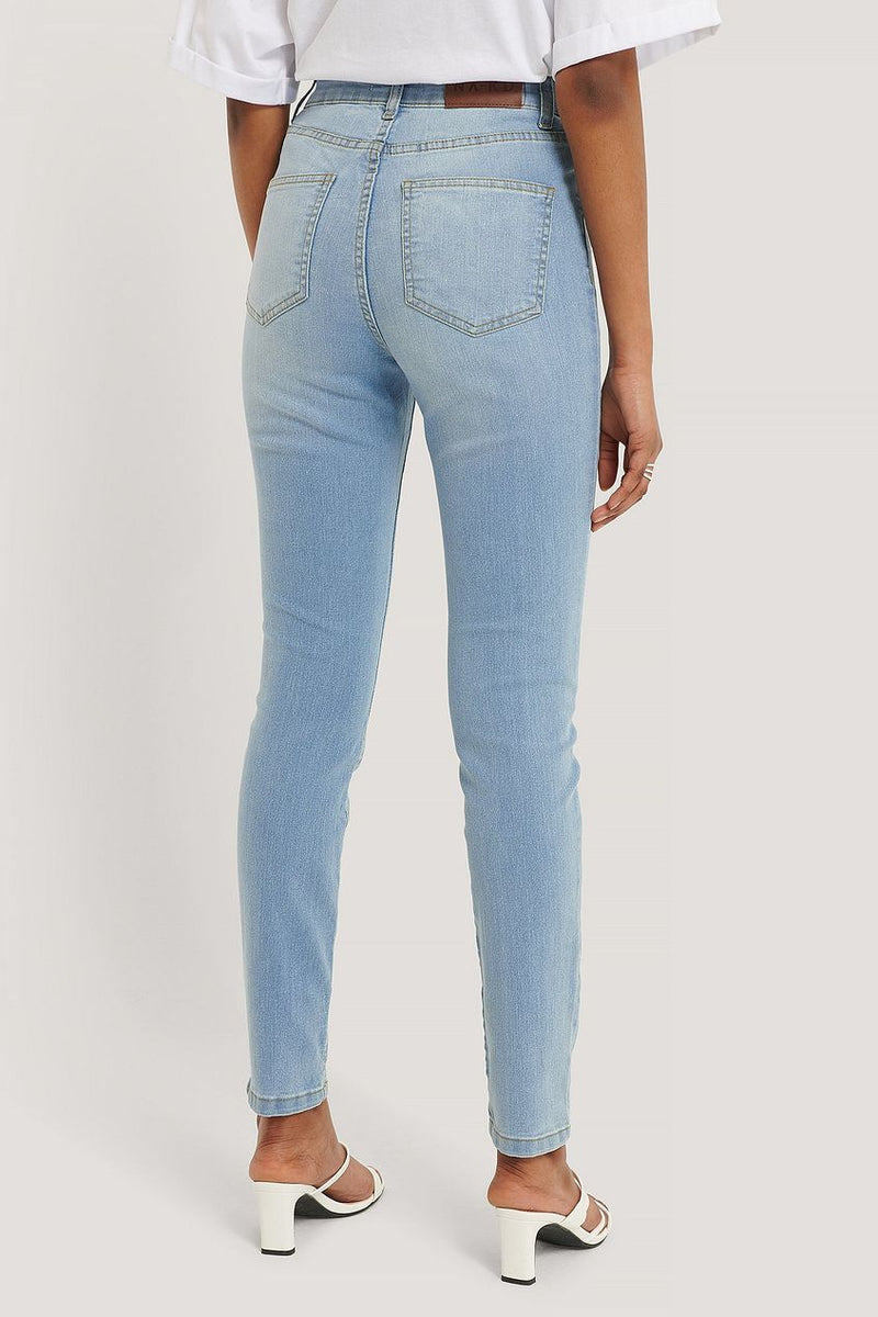 Fake Pocket Skinny Jeans For Womens - DENIMS 