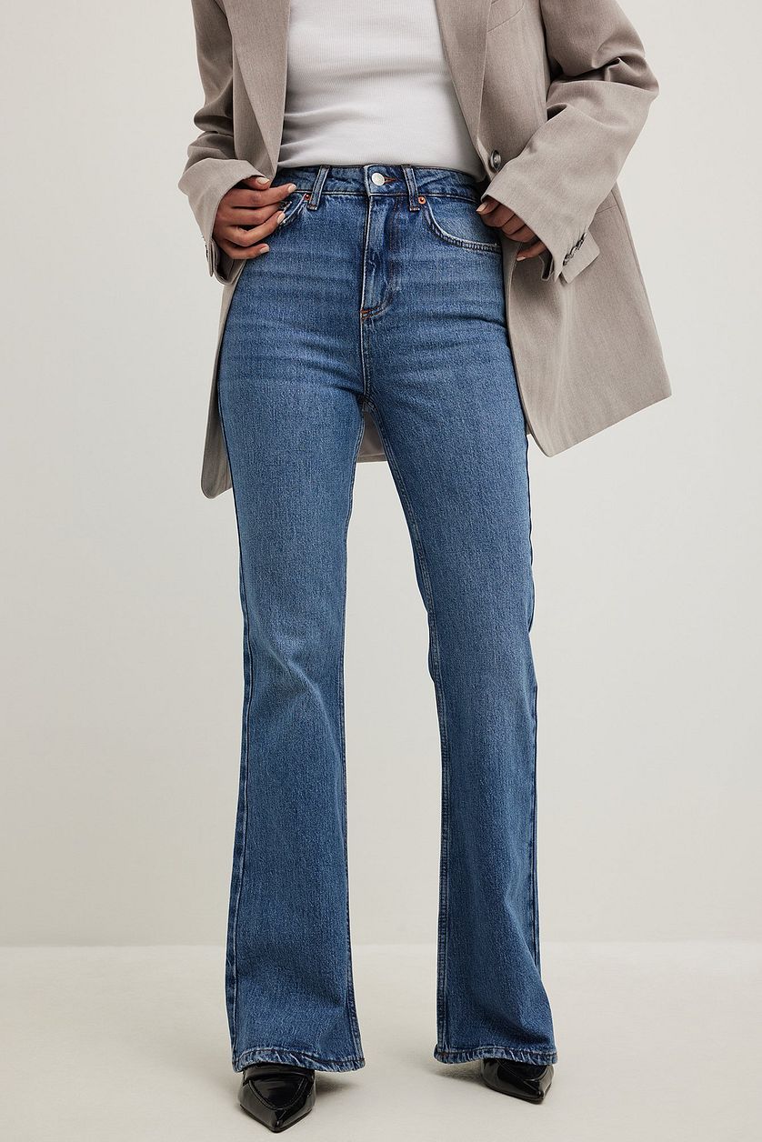 Flared High Waist Jeans - DENIMS 