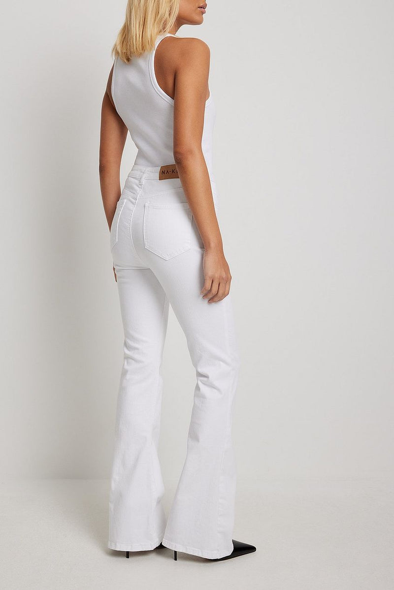 Flared High Waist Stretch Jeans - DENIMS 