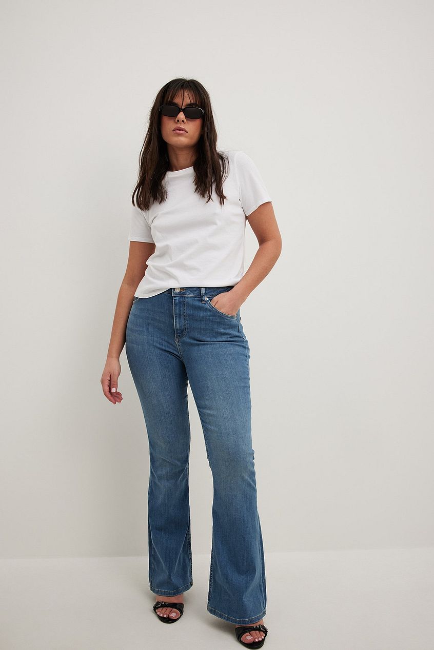 Flared High Waist Stretch Jeans For Womens - DENIMS 