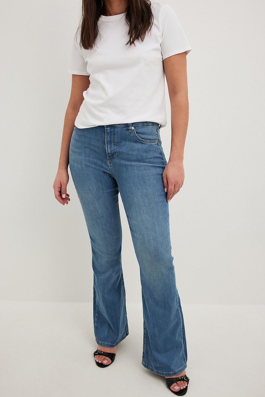 Flared High Waist Stretch Jeans For Womens - DENIMS 