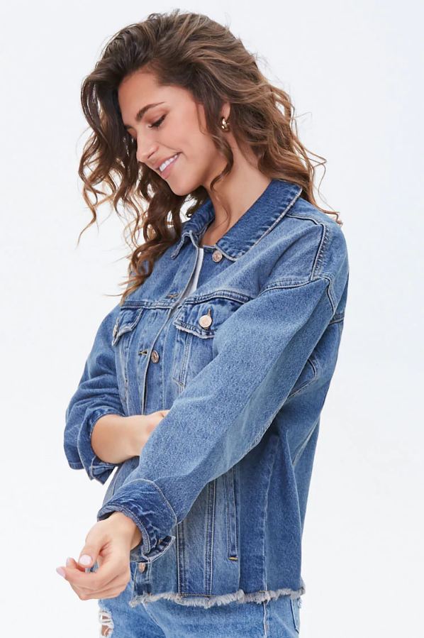 Frayed Women Jacket - DENIMS 