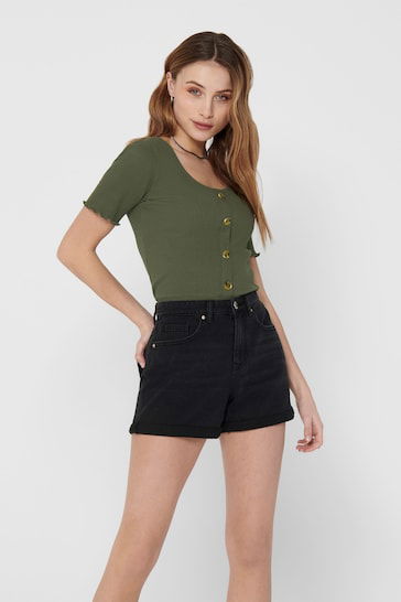 High Waisted Stretch Mom Denim Shorts By Ace For Women - DENIMS 