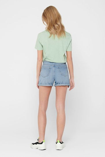 High Waisted Stretch Mom Denim Shorts For Women - DENIMS 