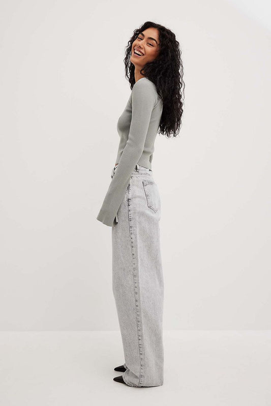Loose Low Waist Long Jeans - DENIMS 