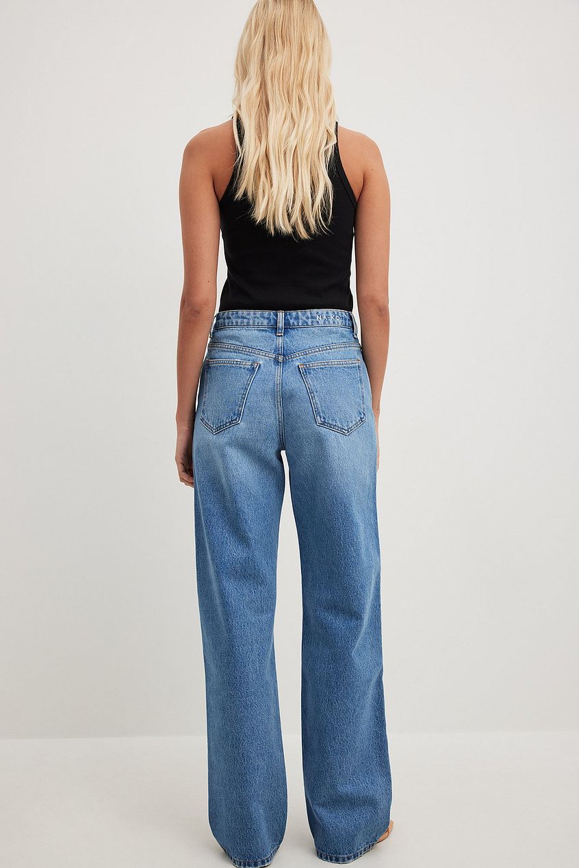 Loose Mid Waist Jeans - DENIMS 