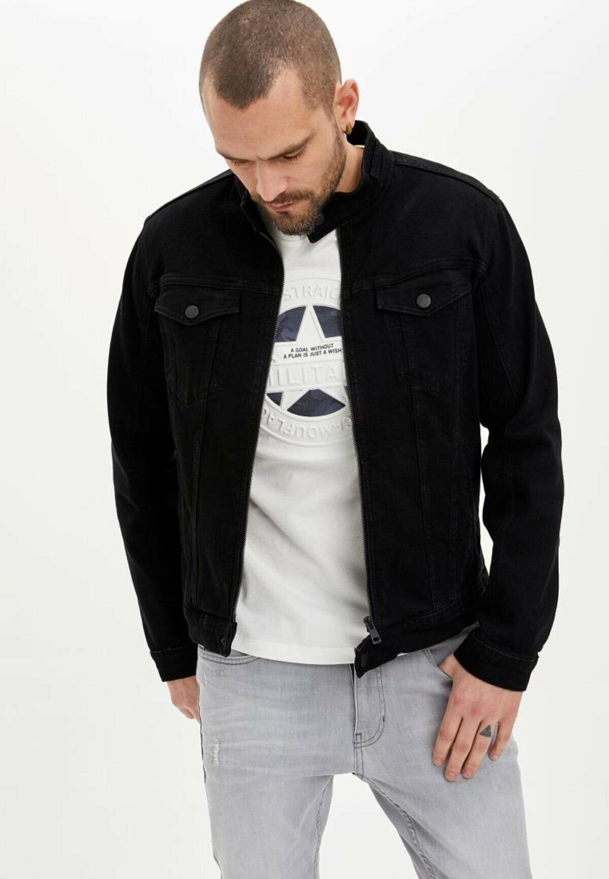 Mens Denim Jacket Stretchable Fine Lycra - DENIMS 