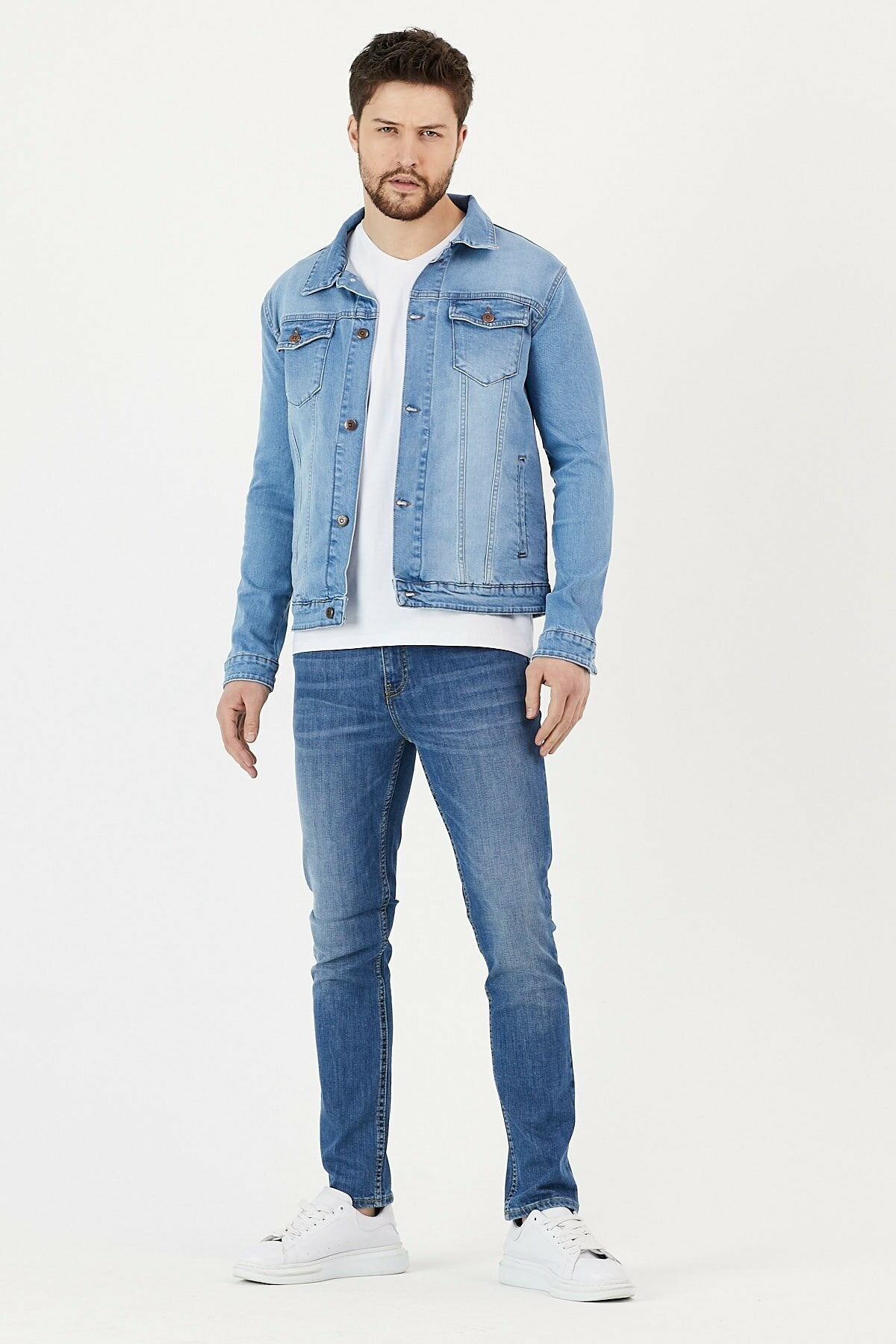 Mens Denim Jacket Stretchable Fine Lycra - DENIMS 