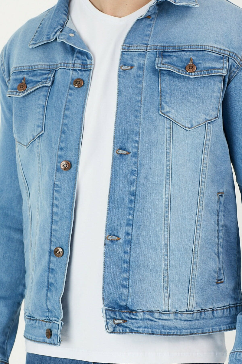 Mens Denim Jacket Stretchable Fine Lycra - DENIMS 