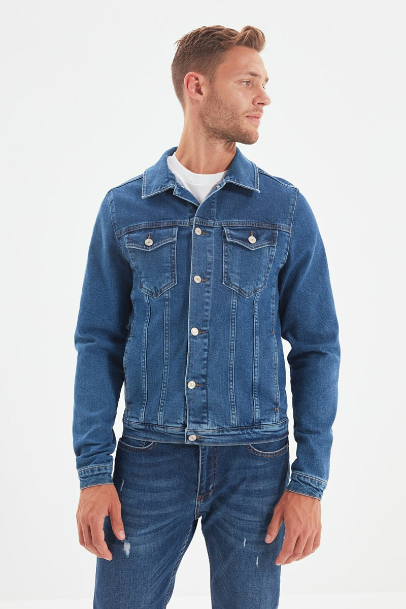 Mens Denim Jacket Stretchable Fine Lycra - DENIMS 